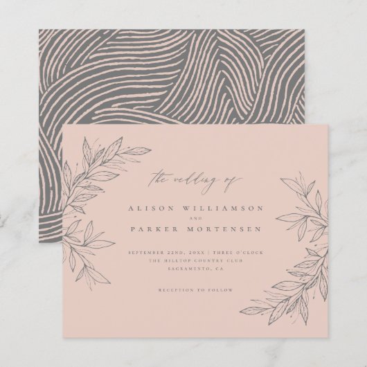 Begroting met de hand getrokken Greenery Blush Bot (Voorkant / Achterkant)