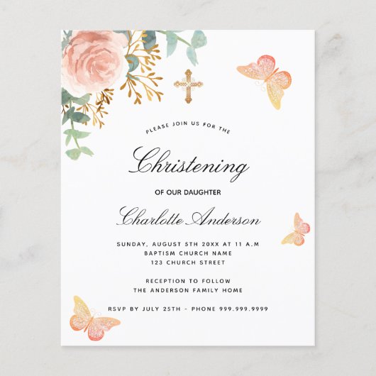 Begroting met eucalyptus blush roos butterfly (Voorkant)