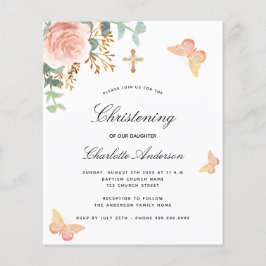 Begroting met eucalyptus blush roos butterfly