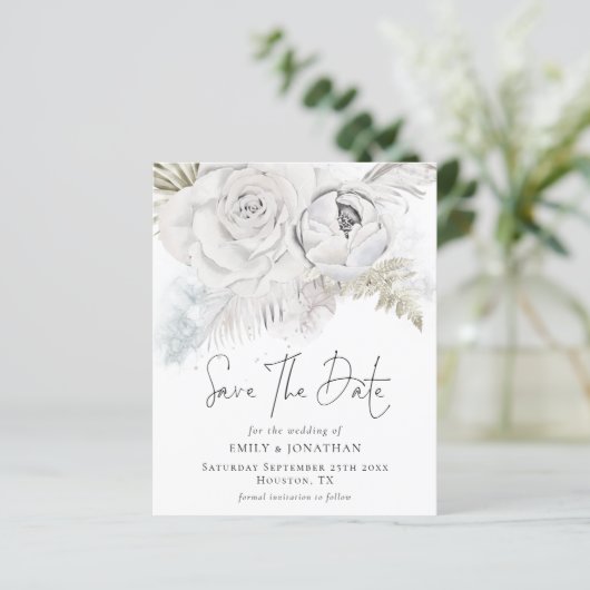 Begroting met Florals QR-code behalve datum (Staand voorkant)