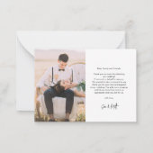 Begroting met handgeschreven weddenschappen met fo notitiekaartje (Achterkant)