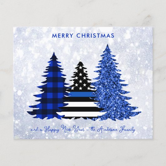 Begroting met kerstblauwe tang met glitter-feestda (Voorkant)