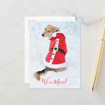 Begroting met kerstcadeau in Cute Red Santa Suit