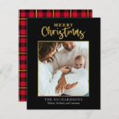 Begroting met Kerstmis Gold Foil Moderne Kaart (Voorkant / Achterkant)