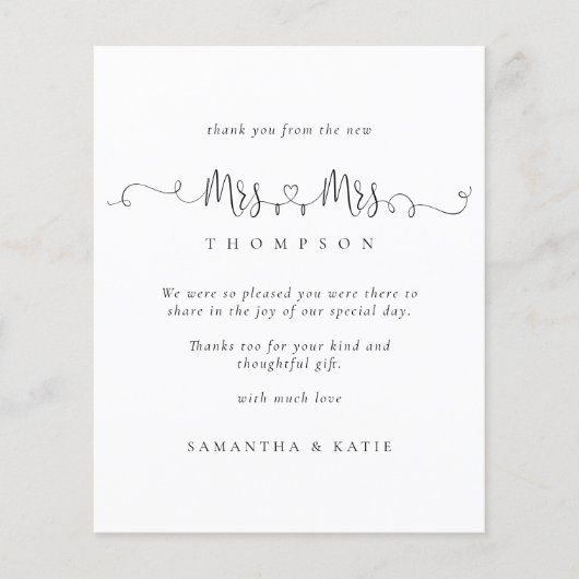 Begroting mevrouw Rings Lesbian Wedding Bedankt (Voorkant)