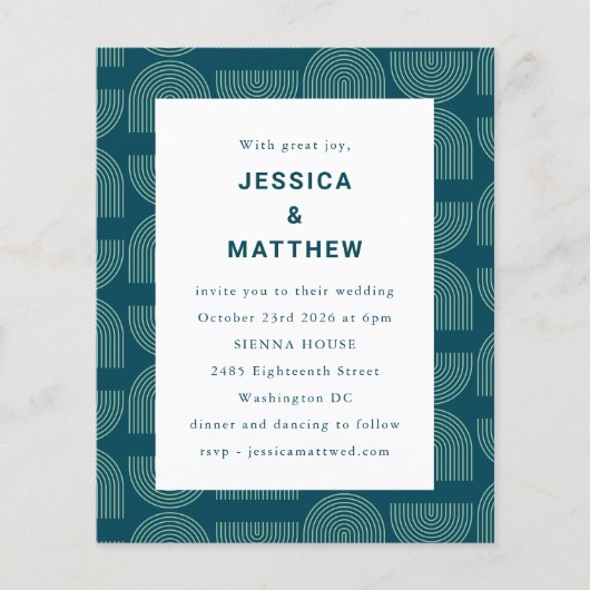 Begroting midden eeuw Moderne uitnodiging tot Blau (Voorkant)