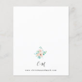Begroting Mint Green & Pink Floral Wedding Flyer (Achterkant)