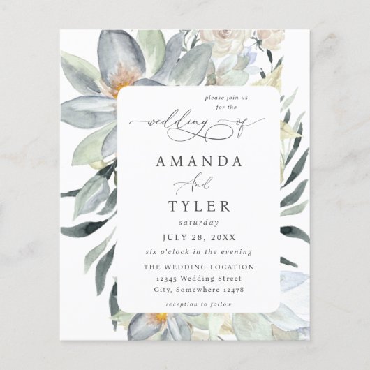 Begroting Mint Greenery & White Floral Wedding - M (Voorkant)