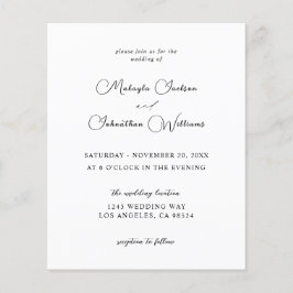 Begroting Modern 9 Calligrafie Wedding - Zwart-wit Flyer