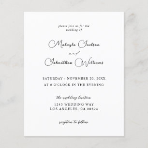 Begroting Modern 9 Calligrafie Wedding - Zwart-wit Flyer