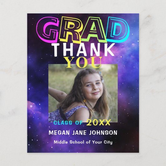 Begroting modern afstuderen middelbare school beda flyer (Voorkant)