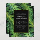 Begroting Modern Black Green Tropical Leaves Weddi (Voorkant / Achterkant)