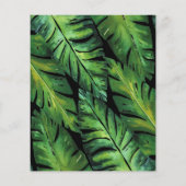 Begroting Modern Black Green Tropical Leaves Weddi (Achterkant)