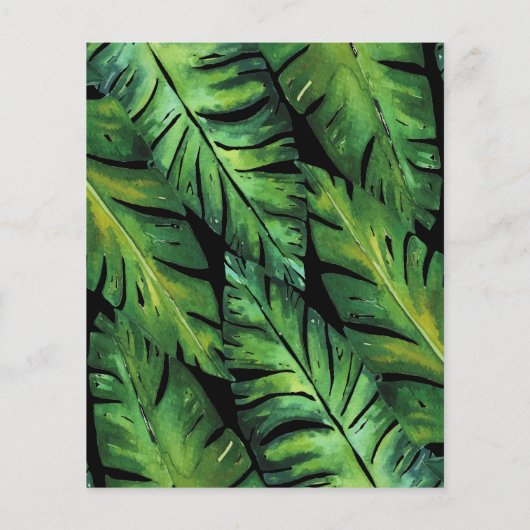 Begroting Modern Black Green Tropical Leaves Weddi (Achterkant)