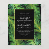 Begroting Modern Black Green Tropical Leaves Weddi (Voorkant)