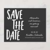 Begroting Modern Black Play Wedding Save the Date (Voorkant)