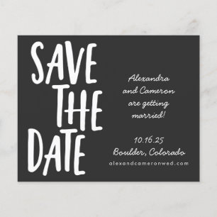 Begroting Modern Black Play Wedding Save the Date