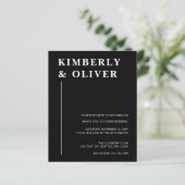 Begroting Modern Black Wedding Invitations (Staand voorkant)