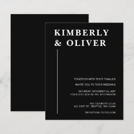 Begroting Modern Black Wedding Invitations