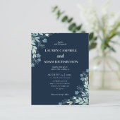 Begroting Modern Blue Foliage Weddenschap (Staand voorkant)