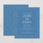 Begroting Modern Boho Floral Line Art Blue Wedding (Voorkant / Achterkant)