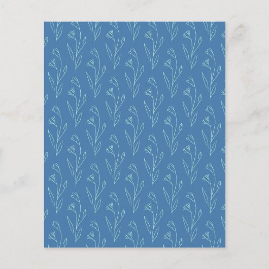 Begroting Modern Boho Floral Line Art Blue Wedding (Achterkant)
