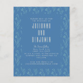 Begroting Modern Boho Floral Line Art Blue Wedding (Voorkant)