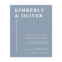 Begroting Modern Dusty Blue Wedding Invitations