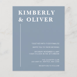 Begroting Modern Dusty Blue Wedding Invitations