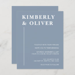 Begroting Modern Dusty Blue Wedding Invitations