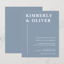 Begroting Modern Dusty Blue Wedding Invitations