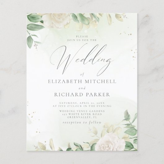 Begroting Modern Elegant Floral Wedding Invitation (Voorkant)