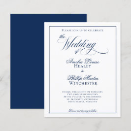 Begroting Modern Elegant Navy Blue Wedding