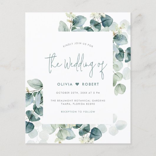 Begroting Modern Eucalyptus Greenery Wedding (Voorkant)