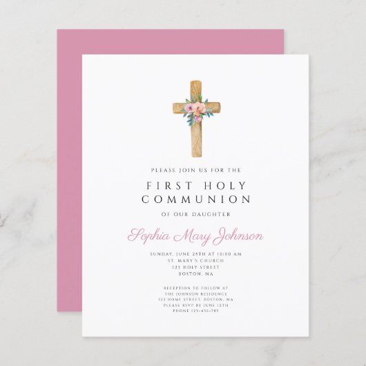 Begroting Modern Floral Cross First Community (Voorkant / Achterkant)