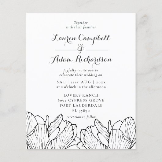 Begroting Modern Floral Weddenschap (Voorkant)