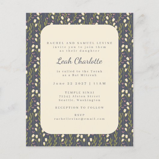 Begroting Modern Garden Floral Earthy Bat Mitzvah (Voorkant)