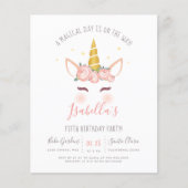 Begroting Modern Gold Floral Magical Unicorn Birth (Voorkant)