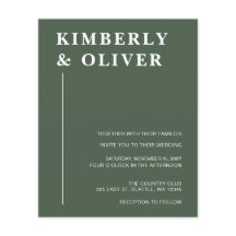 Begroting Modern Green Wedding Invitations