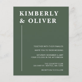Begroting Modern Green Wedding Invitations