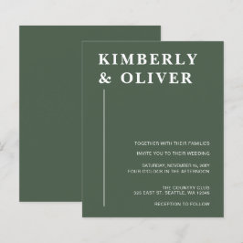 Begroting Modern Green Wedding Invitations