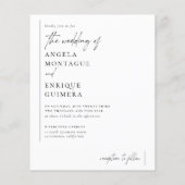 Begroting Modern & Minimalist Romantic Photo Weddi (Achterkant)