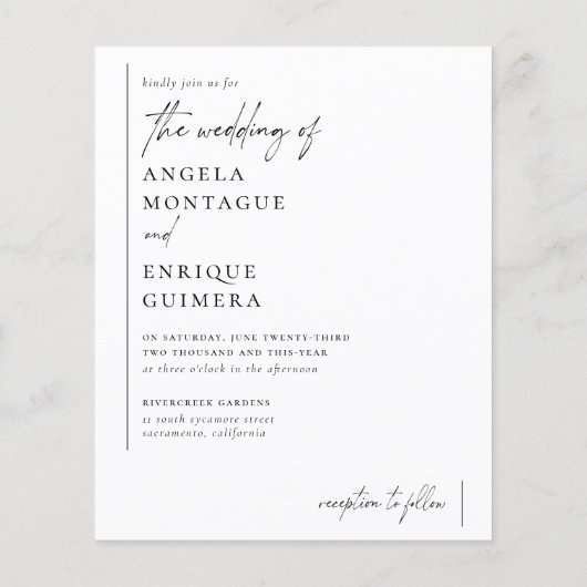 Begroting Modern & Minimalist Romantic Photo Weddi (Achterkant)