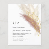 Begroting Modern Monogram Boho Pink Gold Pampas Gr (Voorkant)