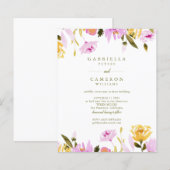 Begroting Modern Olive Pink Waterverf Floral Weddi (Voorkant / Achterkant)