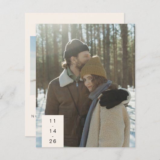 Begroting Modern paar foto's sparen onze datum (Voorkant / Achterkant)