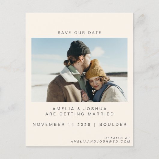 Begroting Modern paar foto's sparen onze datum (Achterkant)