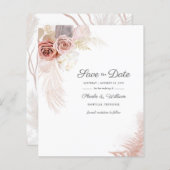 Begroting Modern Pampas grass Floral Save the Date (Voorkant / Achterkant)