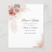 Begroting Modern Pampas grass Floral Save the Date (Voorkant)