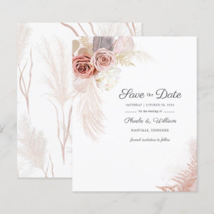 Begroting Modern Pampas grass Floral Save the Date
